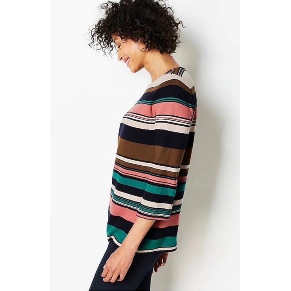J.Jill striped 3/4 sleeve top - Picture 3 of 9
